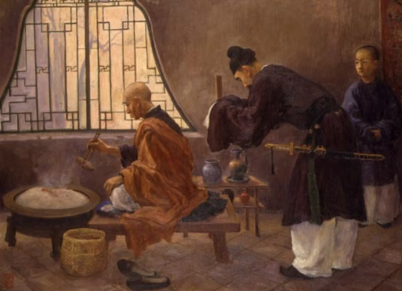 A historical Buddhist image associated with the Blue Cliff Record.