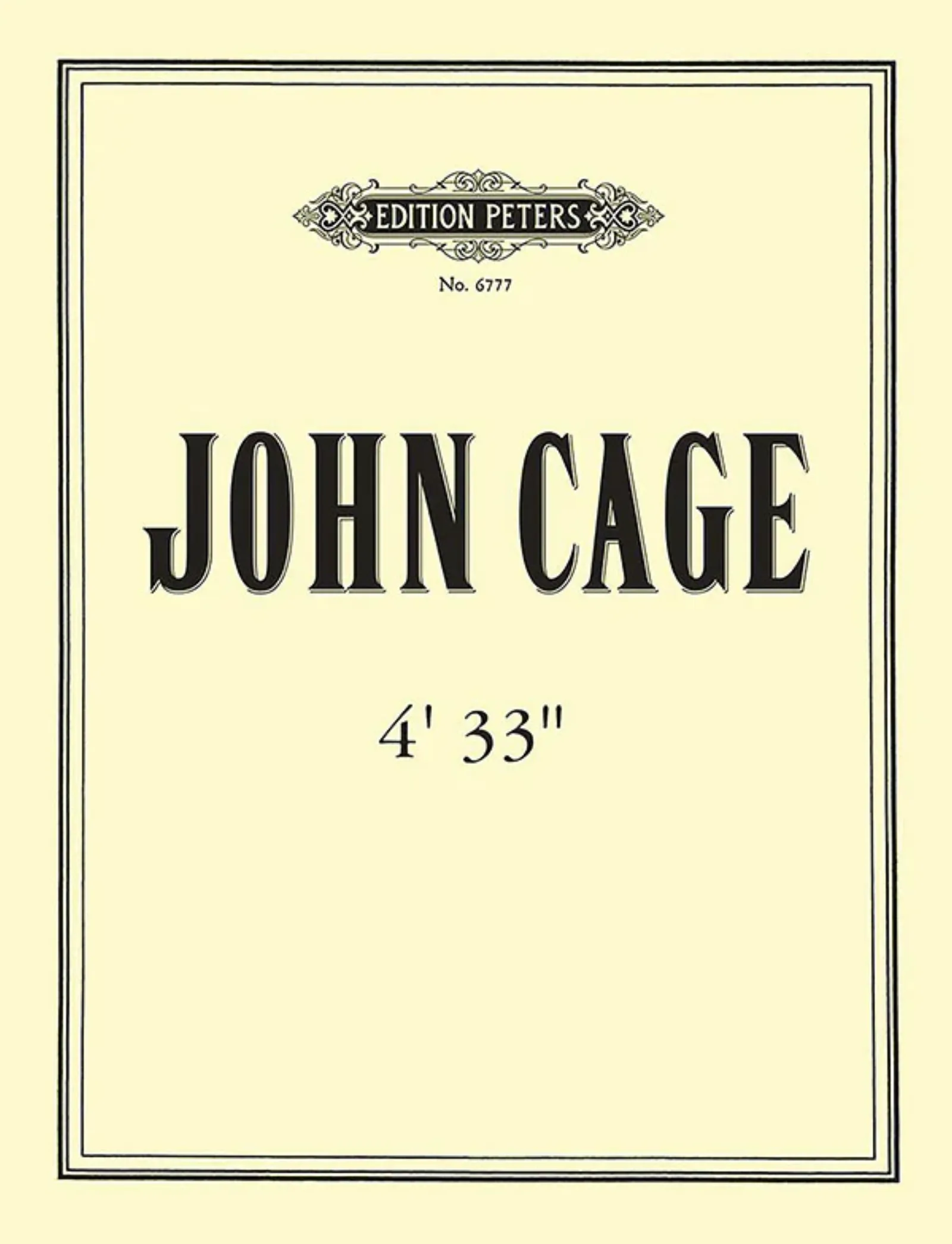 The original cover for John Cage's 4'33".